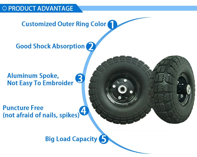 13 Inch Pneumatic Rubber Jockey Wheel 4.00-6 Smooth Tyre Wheel for Hand Trolley with Cheap Price