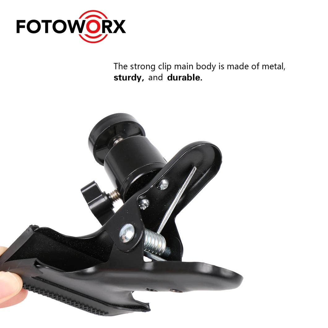 Tripod Camera Clip Clamp Holder Mount with 360 Swivel Ball-Head