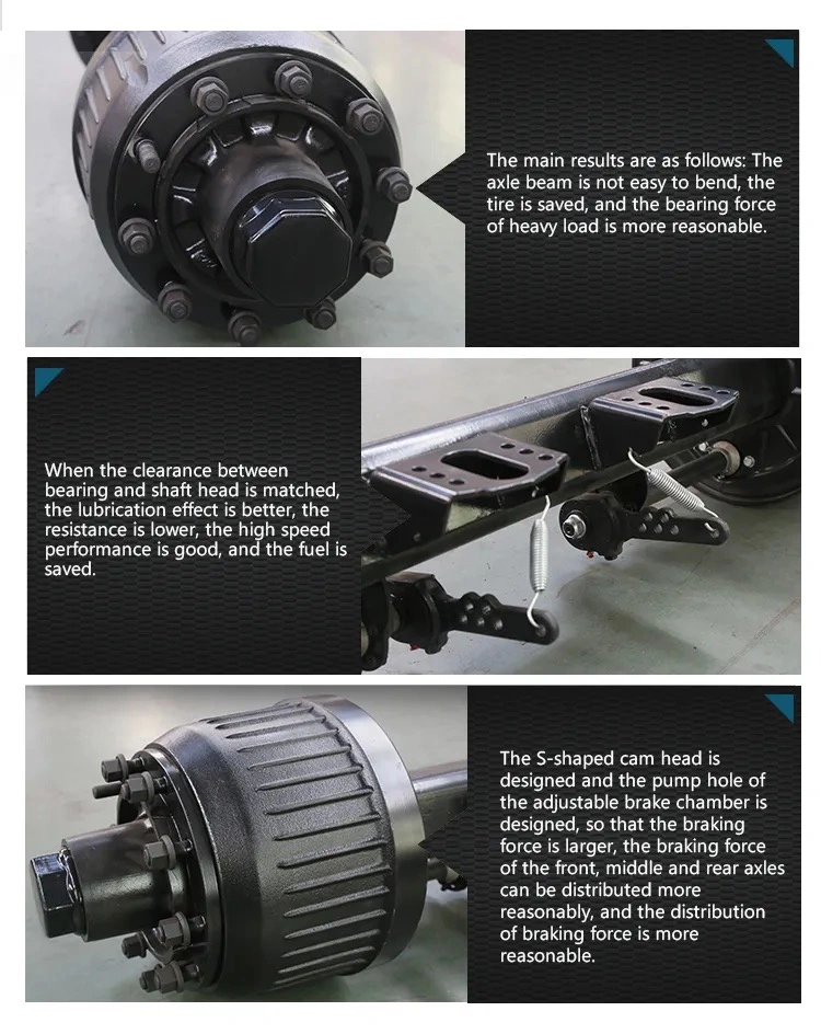 16t External Type Brake Drum Axle for Trailer Parts