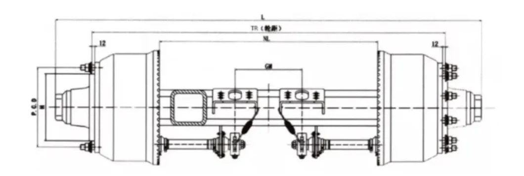 11ton Low Bed Rear Steer Axle for Trailer